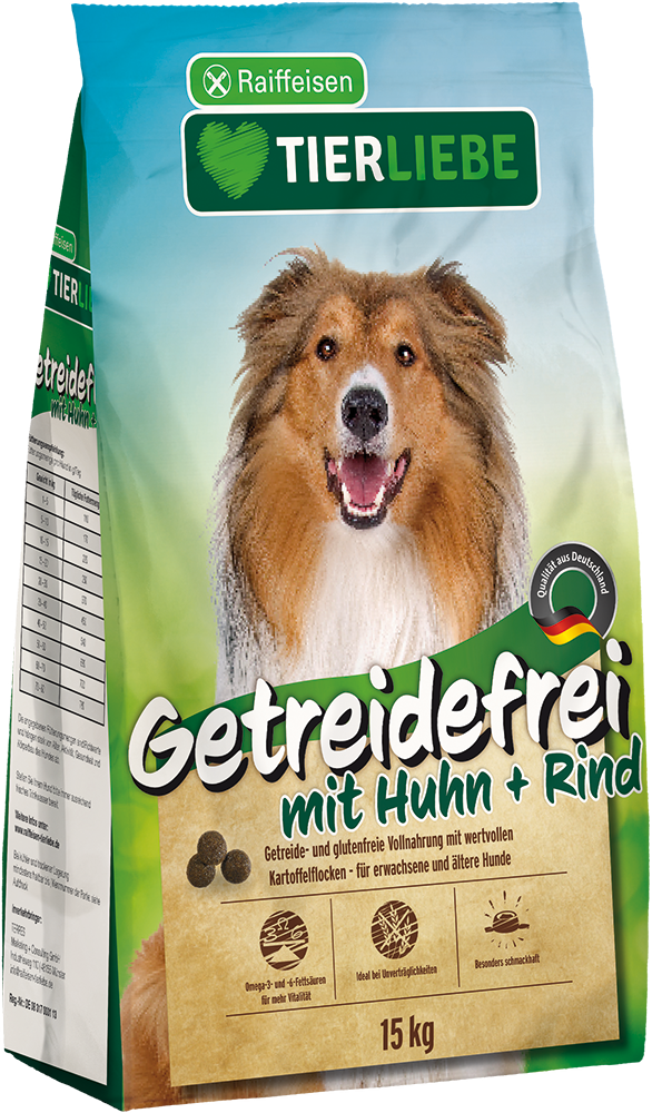 TIERLIEBE Hunde-Trockenfutter Getreidefrei mit Huhn und Rind